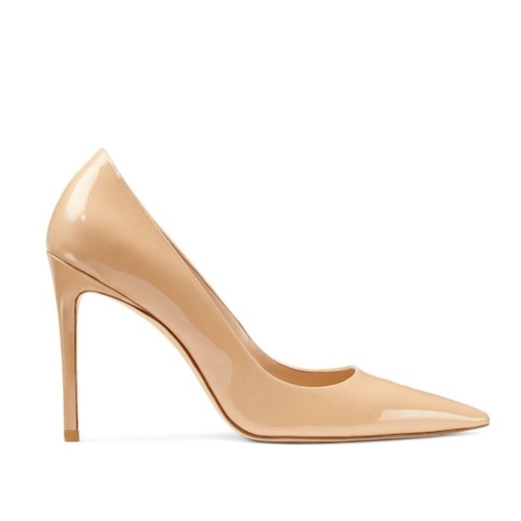 Brian Atwood- Nude Patent Leather Pump Heels - Picture 1 of 7